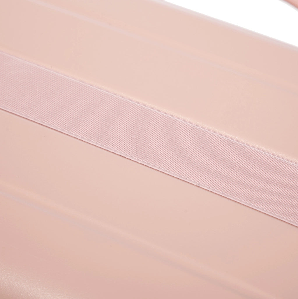 Set Valigia Rigida ABS 19" e 14" Rosa con Ruote Girevoli e Beauty Case 14"