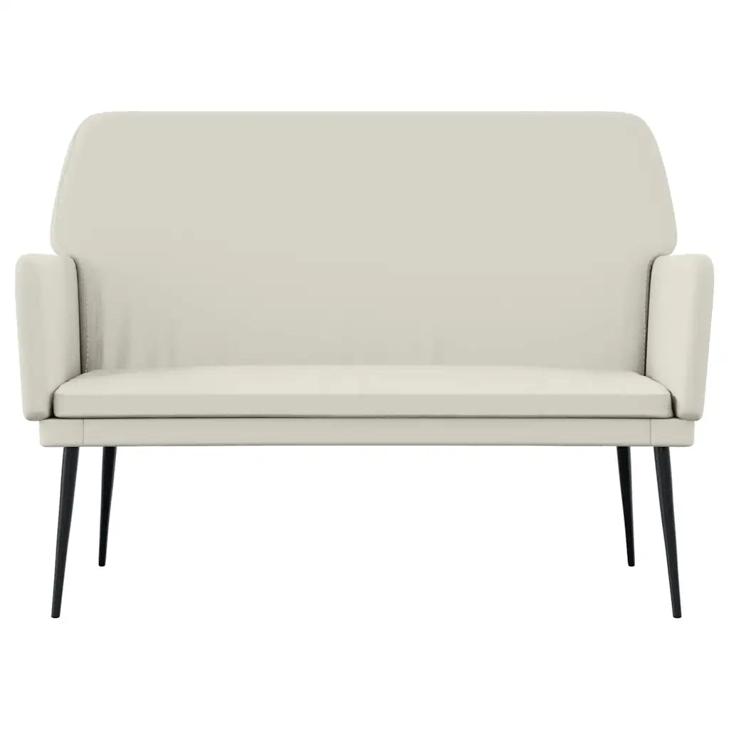 vidaXL Panca Crema 108x79x79 cm in Velluto