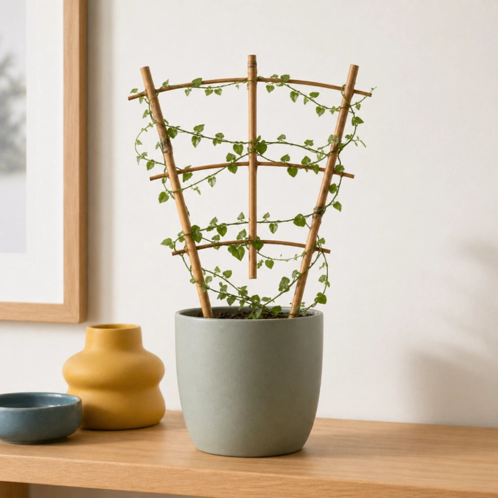 Scala portapiante in bambù KADAX, supporto per fiori, 26 cm, robusta, per pergola.