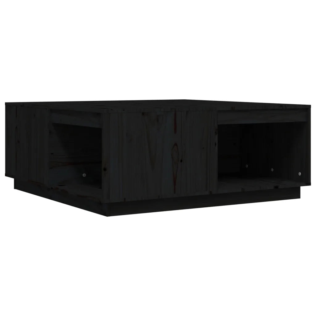 Tavolino da Salotto Nero 100x101x40,5 cm Legno Massello di Pino 814523