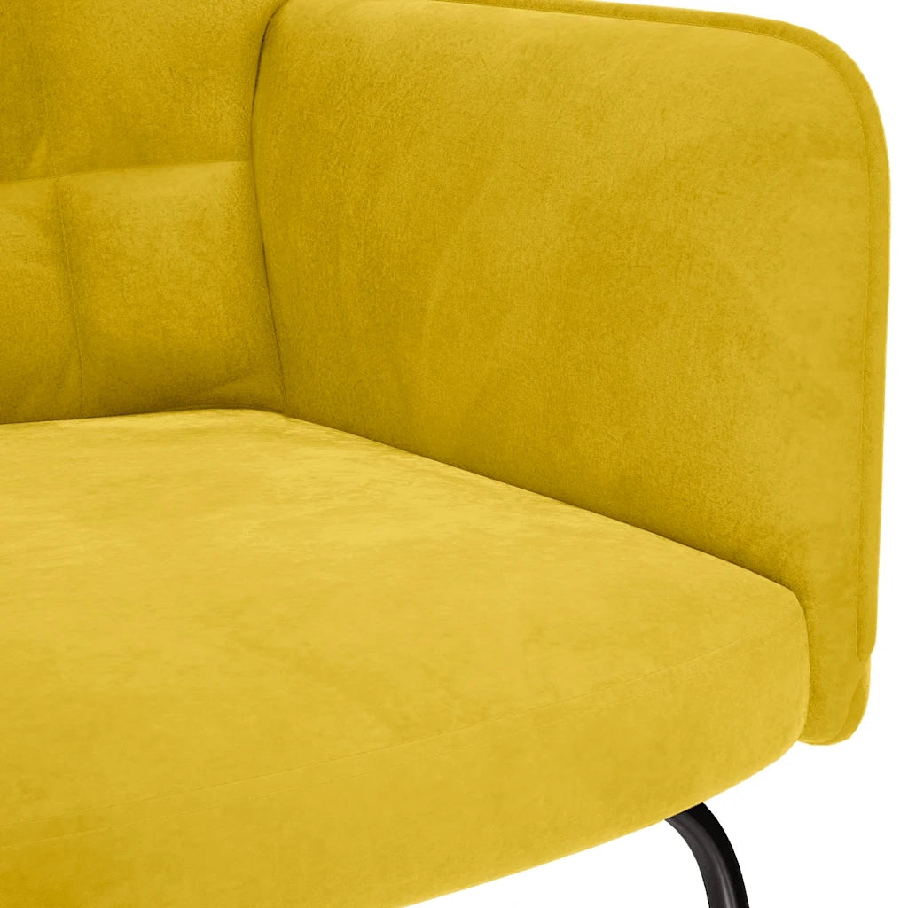 Sedia a Dondolo Gialla in Velluto CFW9711605