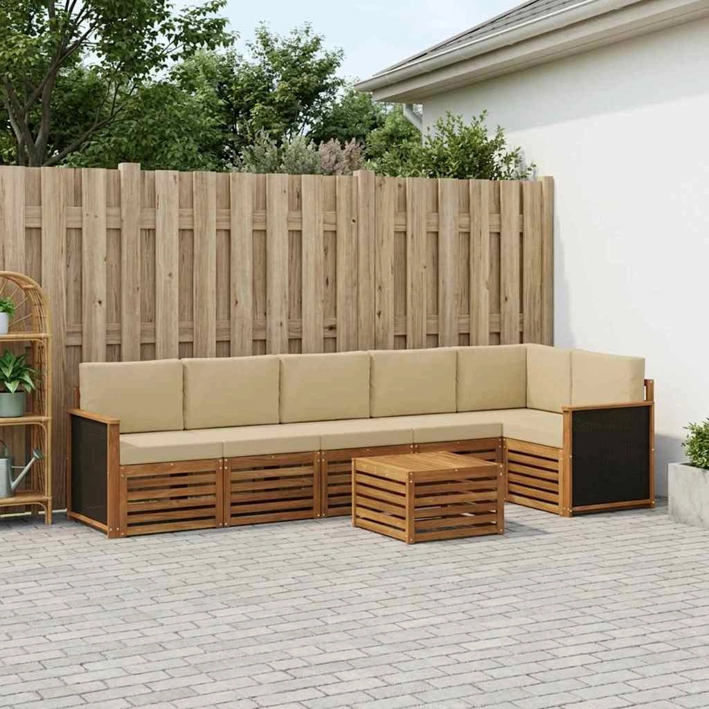 Set di divani da esterno 6 pz Naturale 3384434