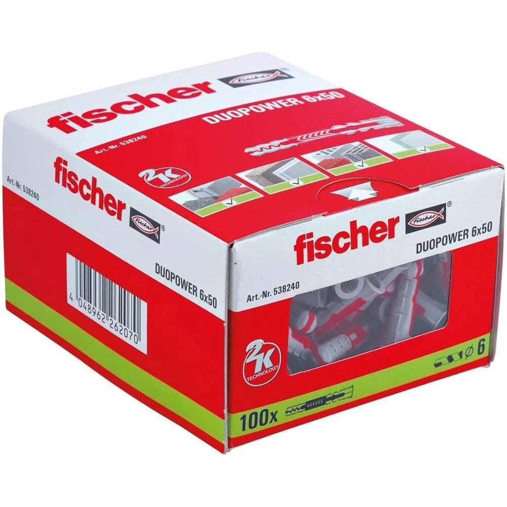 Fischer duopower da 6x50mm - 100pz tassello prolungato nylon