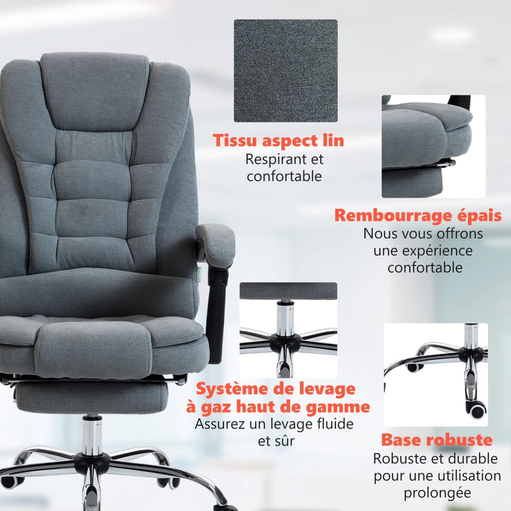 Sedia da ufficio massaggiante e riscaldante ¨C Minimal ¨C Grigio 65x70x111-119cm