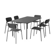 Set tavolo da giardino in metallo con 6 sedie, antracite