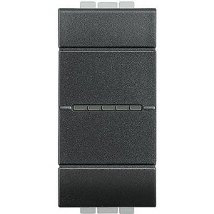 Bticino LivingLight Pulsante Assiale 10A 1P Antracite L4055N