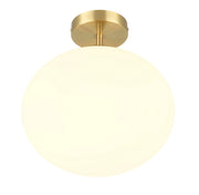 Plafoniera Trio Fomento minimal ottone/vetro bianco E27