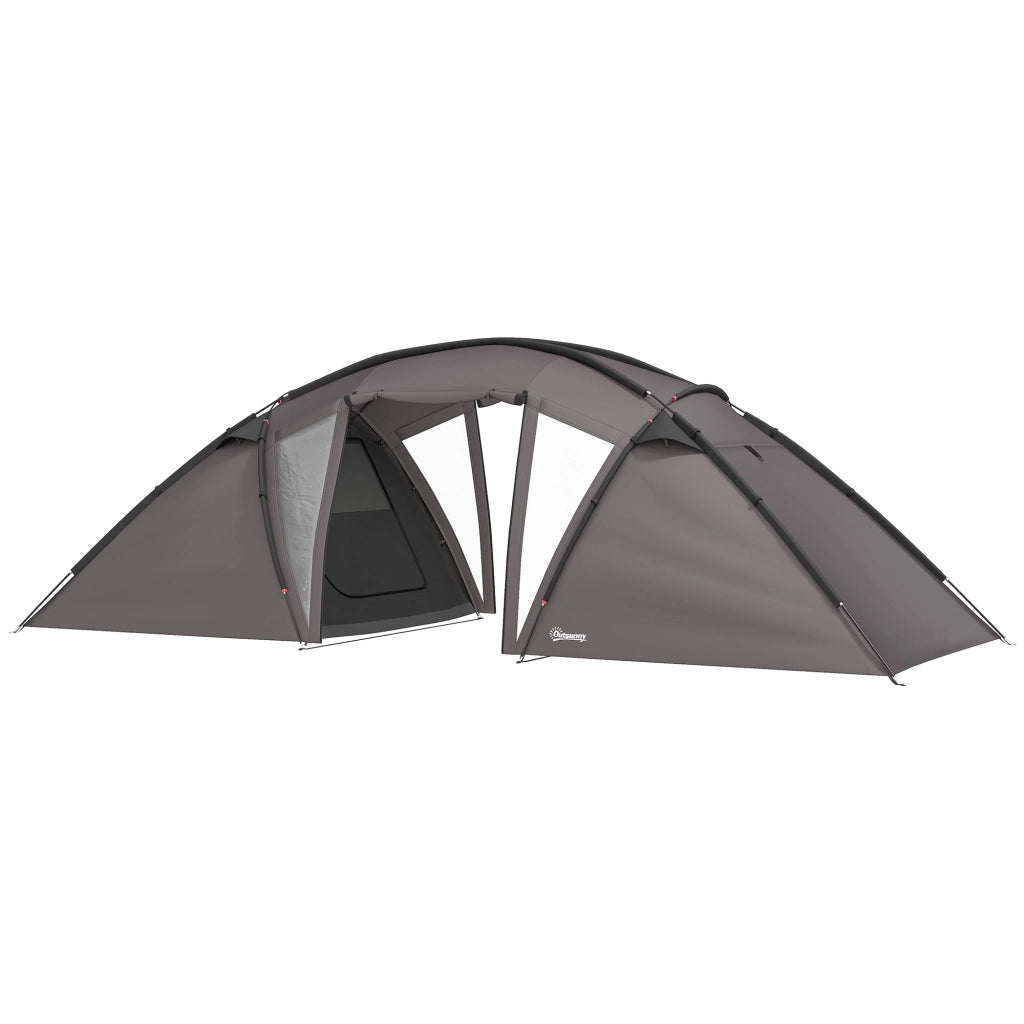Tenda da campeggio familiare 4-6 persone ¨C zephmum ¨C Impermeabile 3000 mm 2 porte, trasportabile, nero