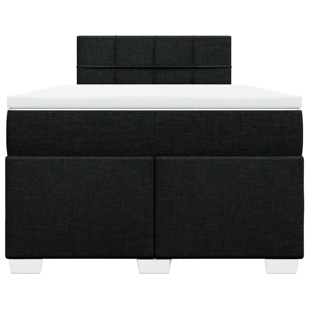 Giroletto a Molle con Materasso Nero 120x190 cm in Tessuto