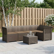 Divano da Giardino 5 Posti con Cuscini Stile Rattan PP 3444048