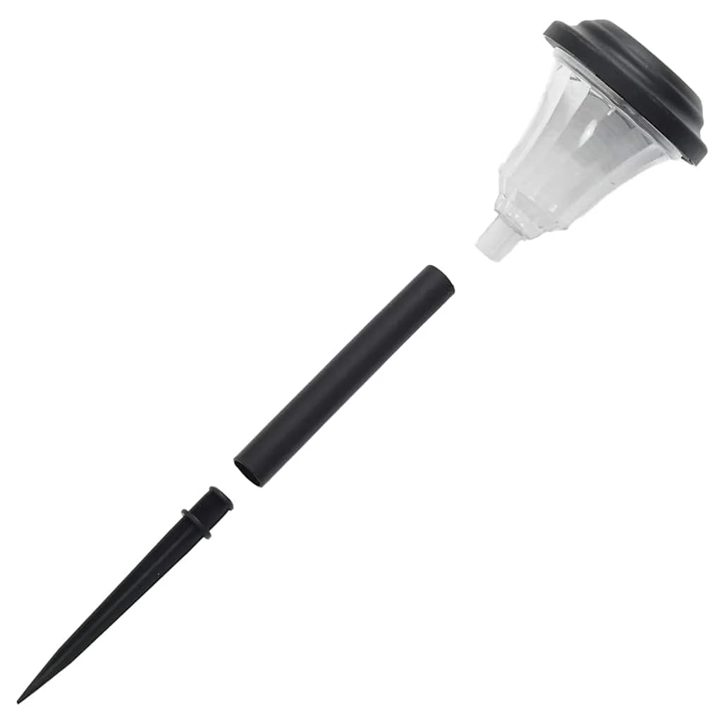 Set di 12 luci solari per vialetti e pali da giardino 8,5 x 31 cm illuminazione automatica atmosfera accogliente nero PS 02_0056662