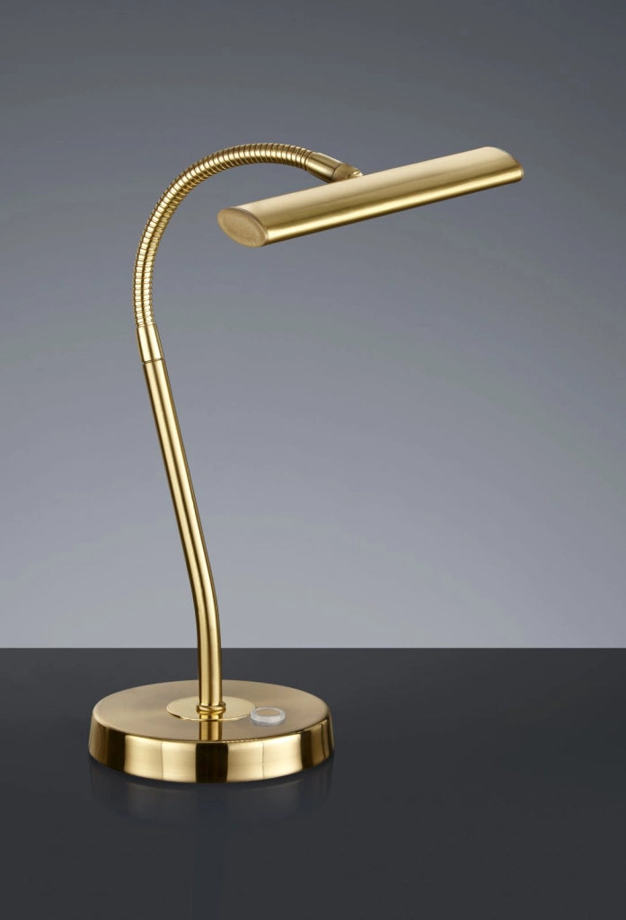 CURTIS LAMPADA DA TAVOLO LED 4W · 1x 430lm, 3000K OTTONE SATINATO C/FLESSIBILE CM18xH37