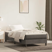 Struttura Letto a Rete a Molle-Giroletto Grigio Scuro 90x200 cm Velluto 410021