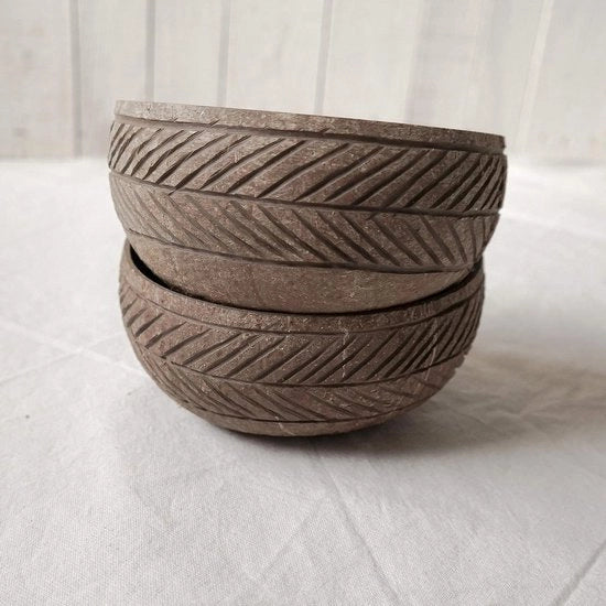 Tazza di cocco gigante 100% naturale e manufatta a mano - Design 02