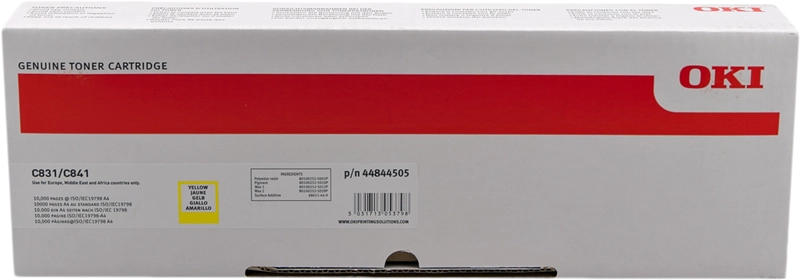 ORIGINAL OKI toner giallo 44844505 C831/841 ~10000 Seiten