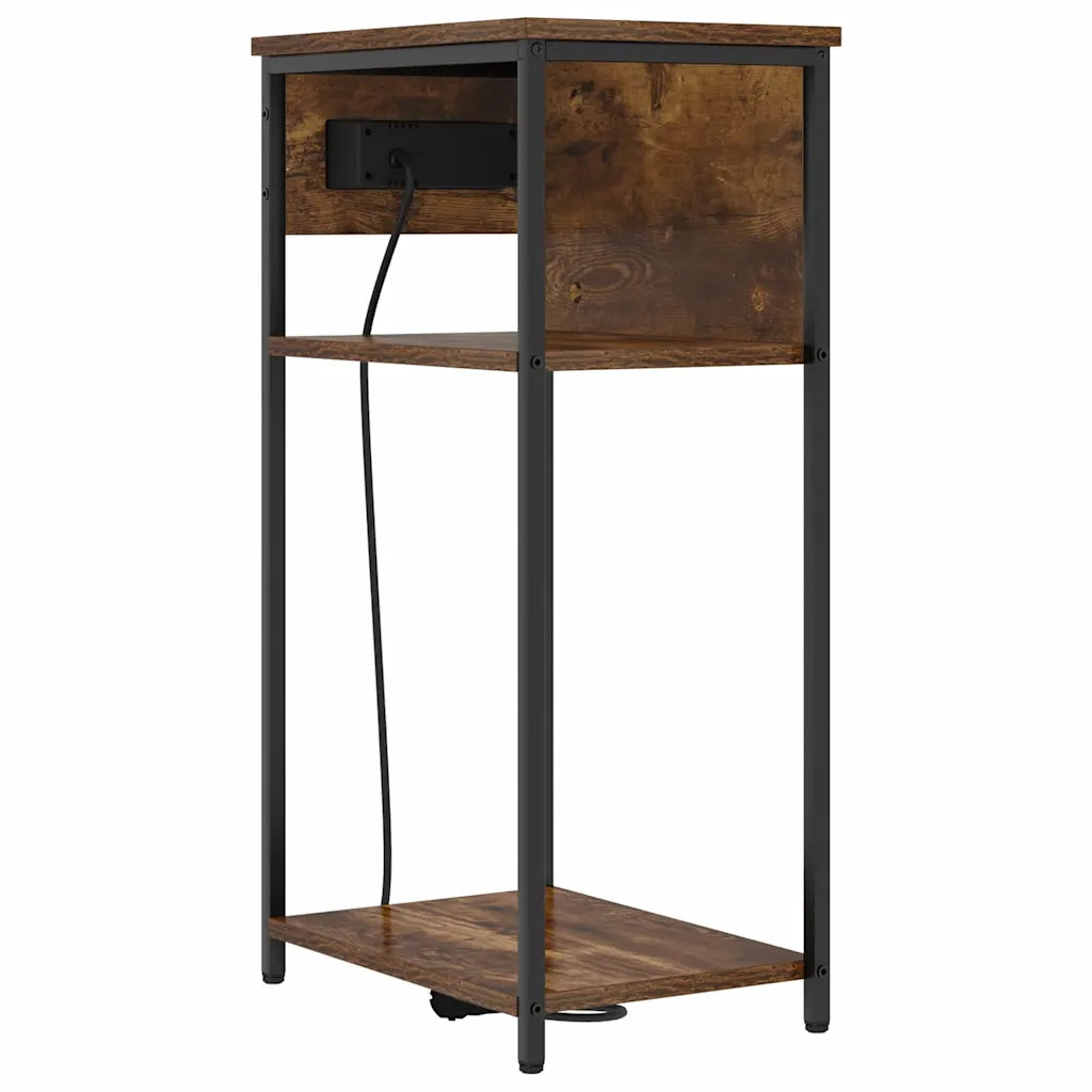 vidaXL Armadio da Notte Rovere fumo 28.1 x 40.9 x 75 cm