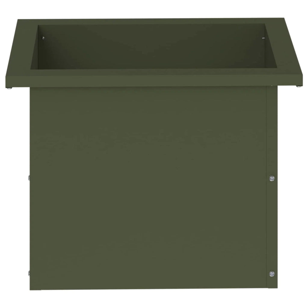 Fioriera da giardino con LED 2 pz Verde Oliva 30 x 40 x 30 cm 8008077