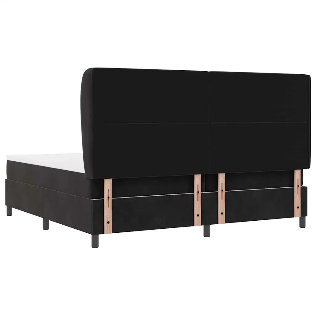 Letto a molle con materasso Nero 200 x 200 cm Poliestere 3340894