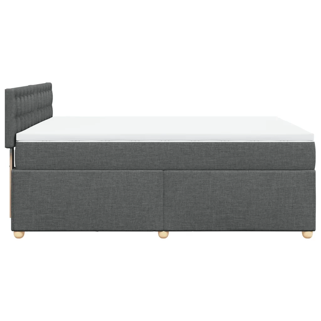 Giroletto a Molle con Materasso Grigio Scuro 140x200cm Tessuto