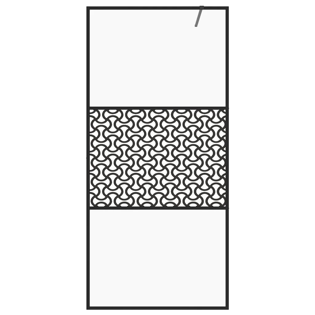 Parete per Doccia Walk-in Vetro Trasparente ESG 80x195 cm Nera cod mxl 44082