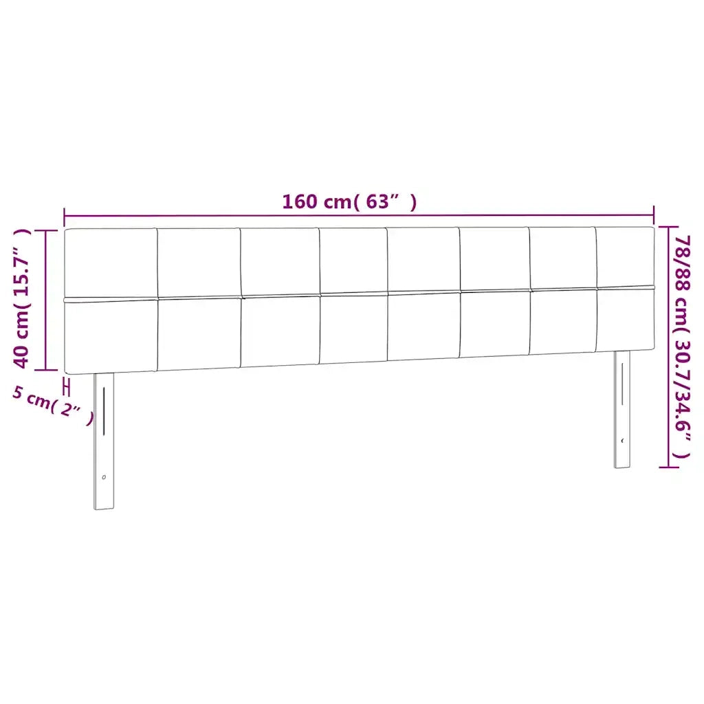 Testiera Verde Scuro 160x5x78/88 cm in Velluto 346071