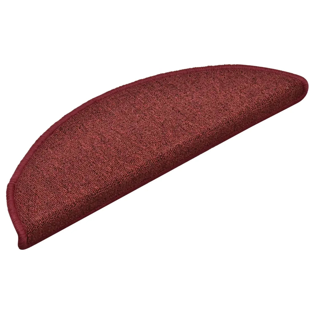 Tappetini per scale 15 pz 56x17x3 cm Bordeaux semicircolari 322372