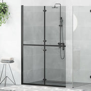 vidaXL Parete doccia Walk-in Nero e trasparente scuro 120 x 190 cm