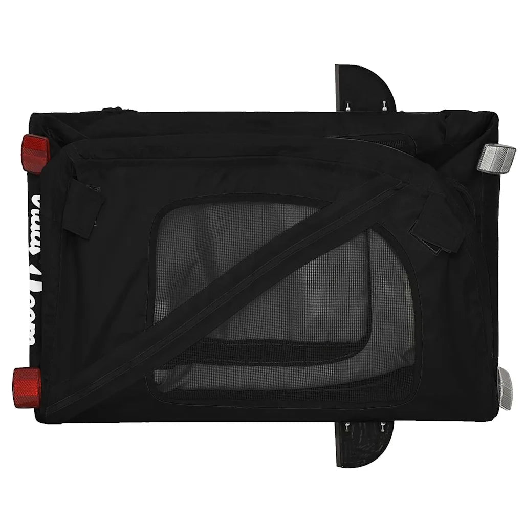 Rimorchio da Bici per Animali Nero Oxford e Ferro CFW3870653