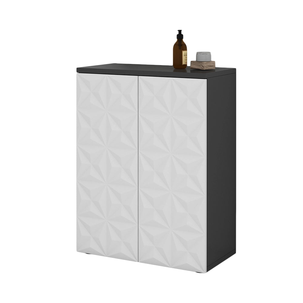 Mobiletto bagno Edge Nero 60 x 79.5 cm con 2 ante e 3 scomparti Vicco