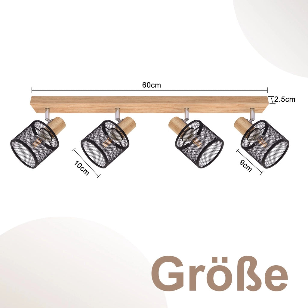 ZMH Faretto da soffitto neri 4 fiamme E14 moderni max 25W per soggiorno