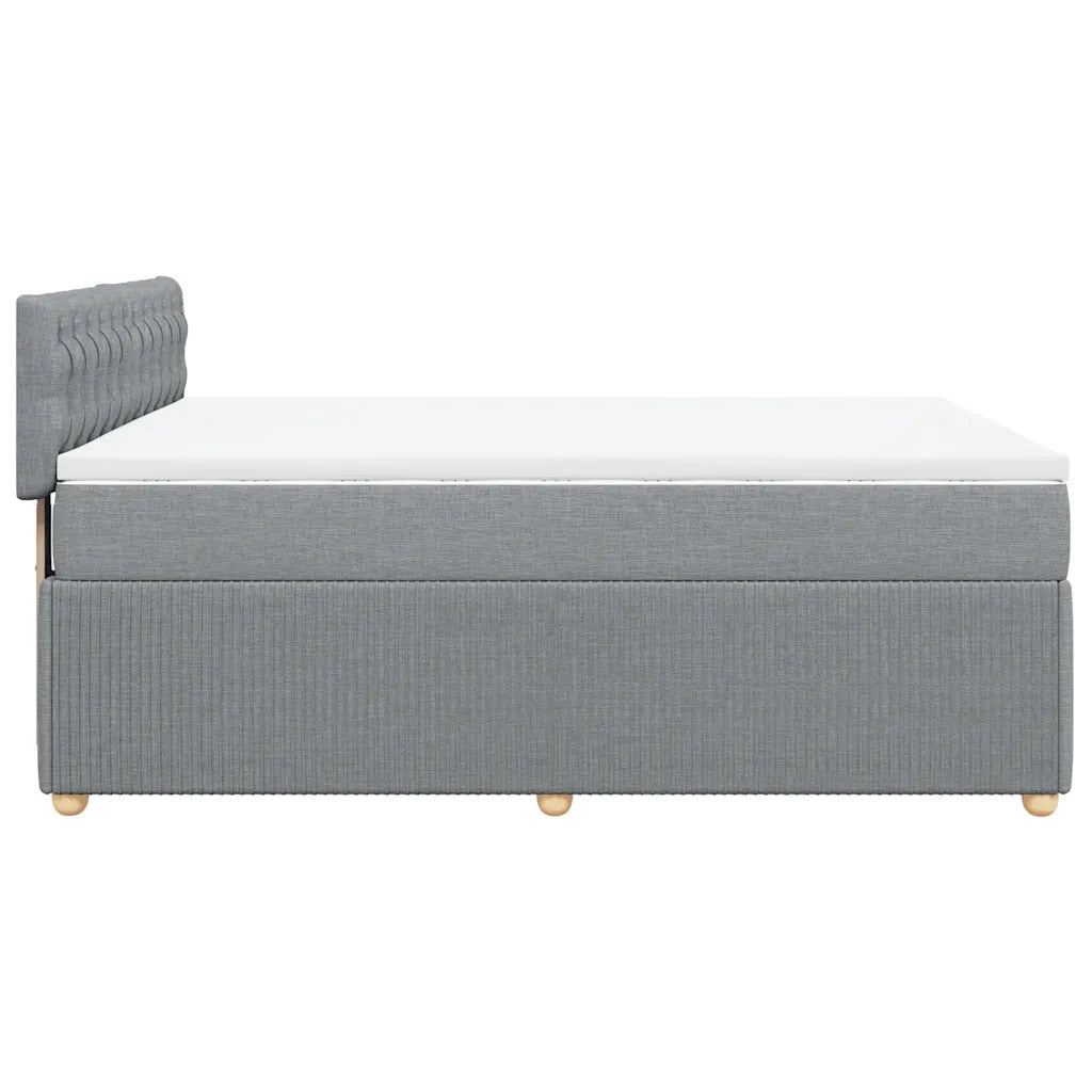 Giroletto a Molle con Materasso Grigio Chiaro 160x200cm Tessuto