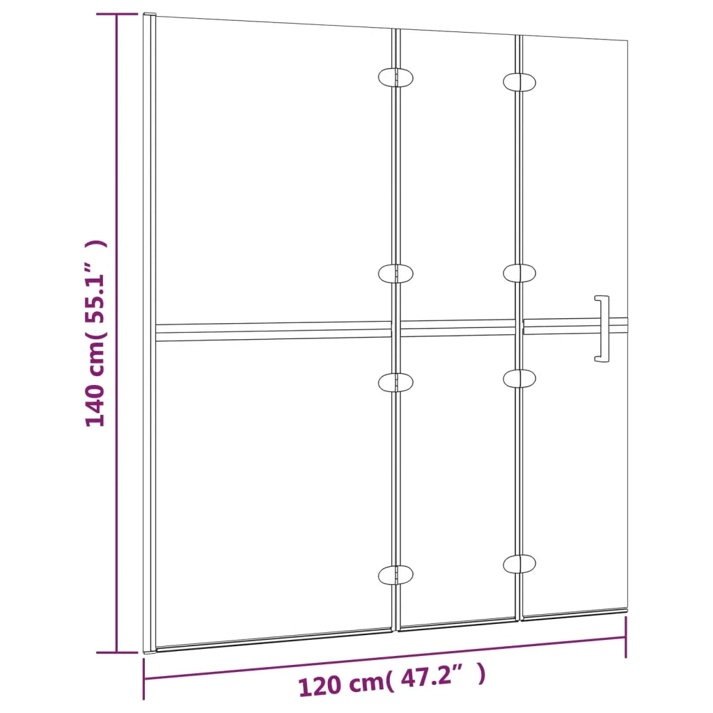 Pannello Doccia Pieghevole in ESG 120x140 cm Bianco CFW6197433