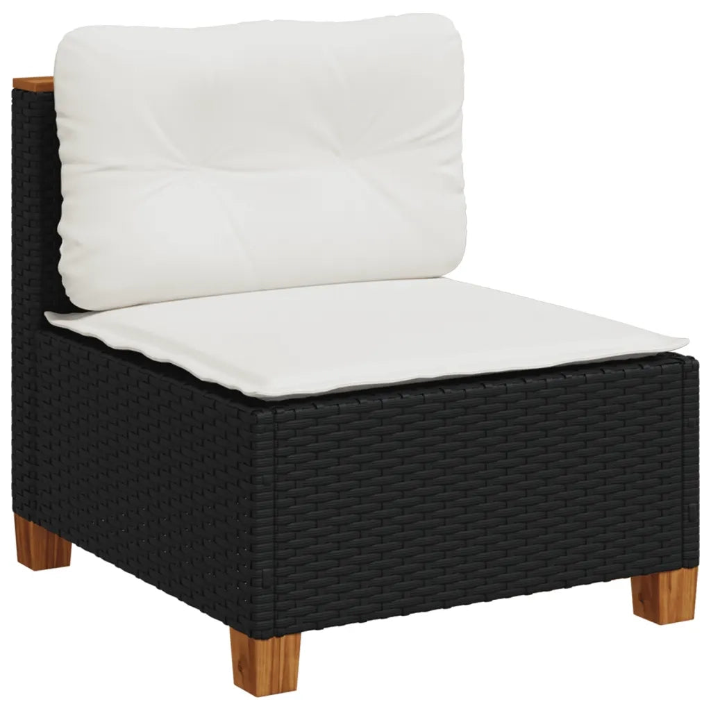 Set Divani da Giardino con Cuscini 7pz Nero Polyrattan 3261917