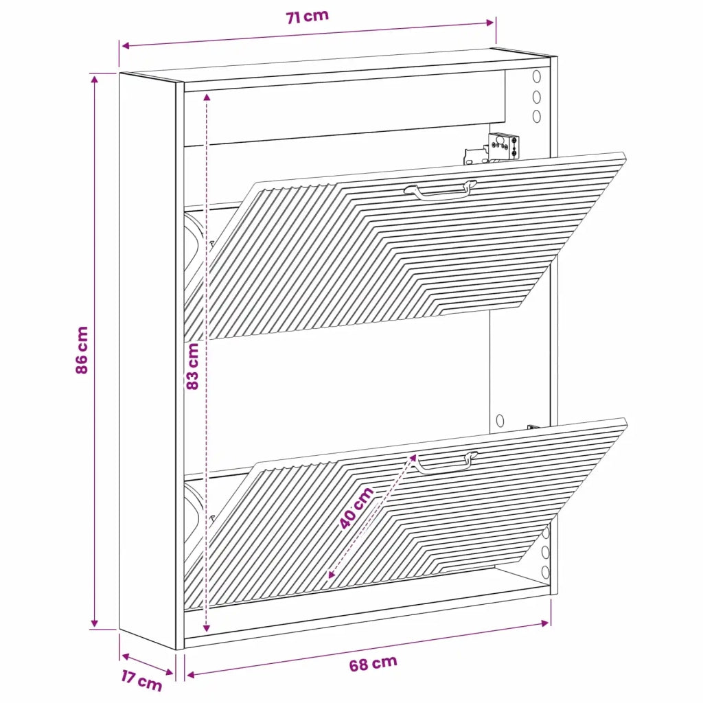 Mobiletto per Scarpe da Muro HAARLEM 71 x 17 x 86 cm 896863