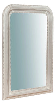 Biscottini Specchiera da parete in legno finitura bianco anticato L43xPR4xH69 cm Made in Italy