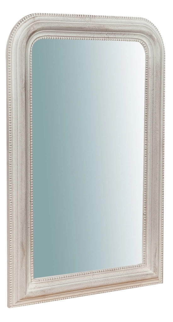 Biscottini Specchiera da parete in legno finitura bianco anticato L43xPR4xH69 cm Made in Italy