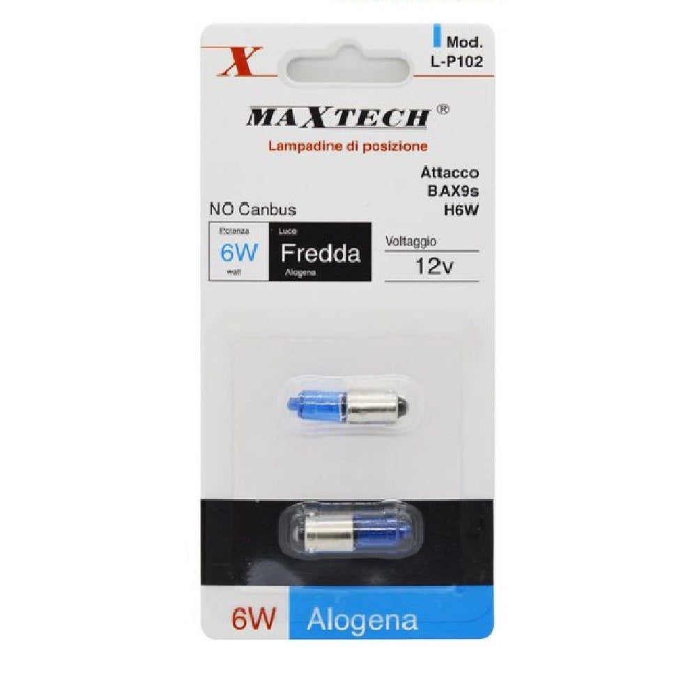 Trade Shop - Lampadine Posizione Auto Bax9s H6w 12v 6 W Luce Fredda Alogena No Canbus L-p102 -