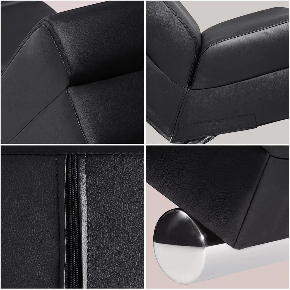 ® Poltrona Chaise Longue 186x89x55 cm Lettino Sdraio Ergonomico in Tessuto Imbottito Portata 180 kg Soggiorno Ufficio Interno Reclinabile Lettura
