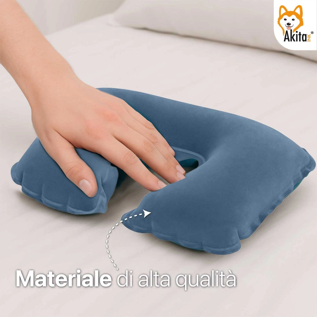 Set 2 Cuscini Gonfiabili Cervicale da Viaggio Akitaink