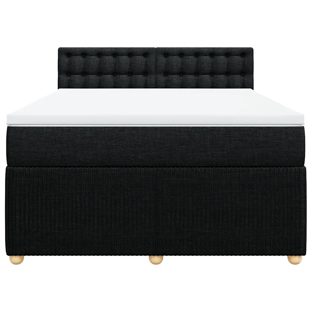 Giroletto a Molle con Materasso Nero 140x200 cm in Tessuto