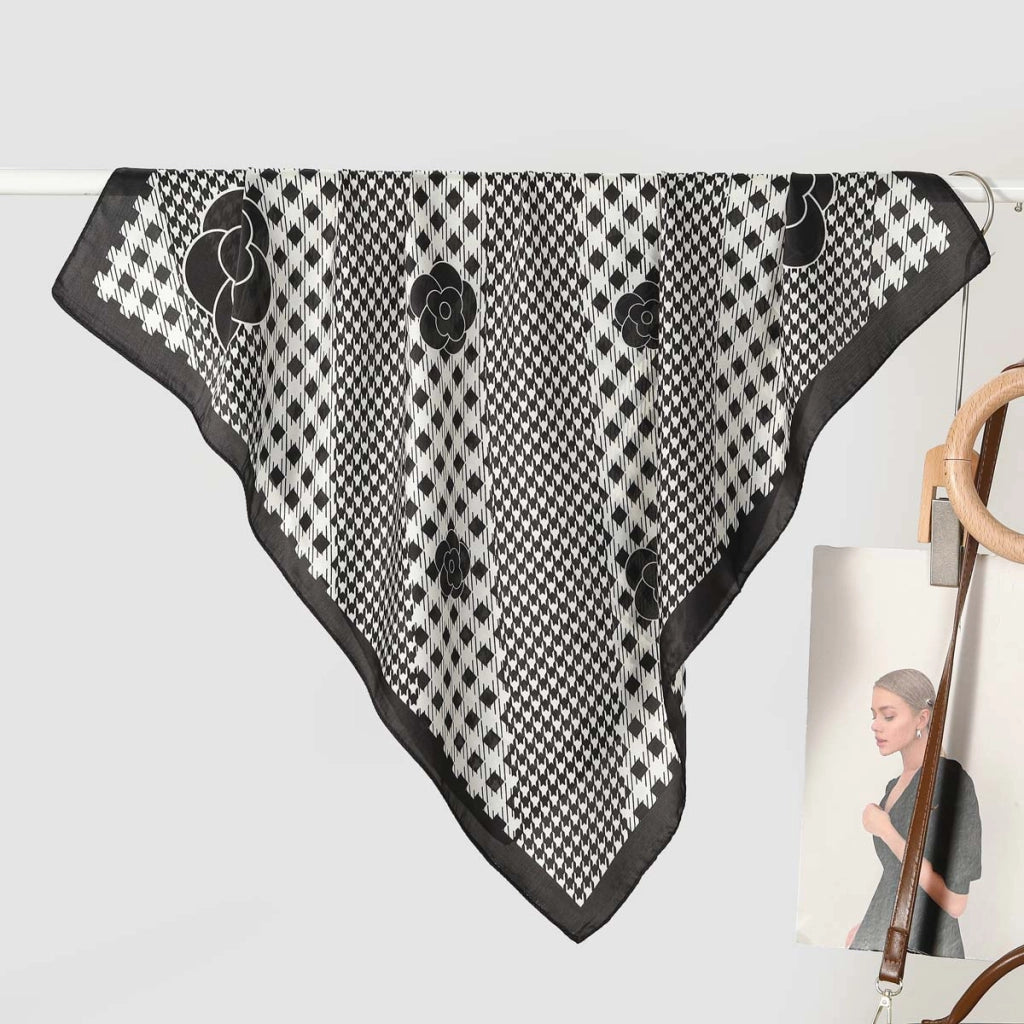 Nuova sciarpa da donna in seta stampata, stile coreano, sciarpa decorativa alla moda e versatile.