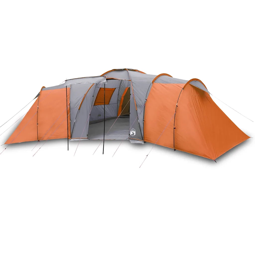 Tenda da Campeggio a Cupola 12 Persone Grigio e Arancione 94348