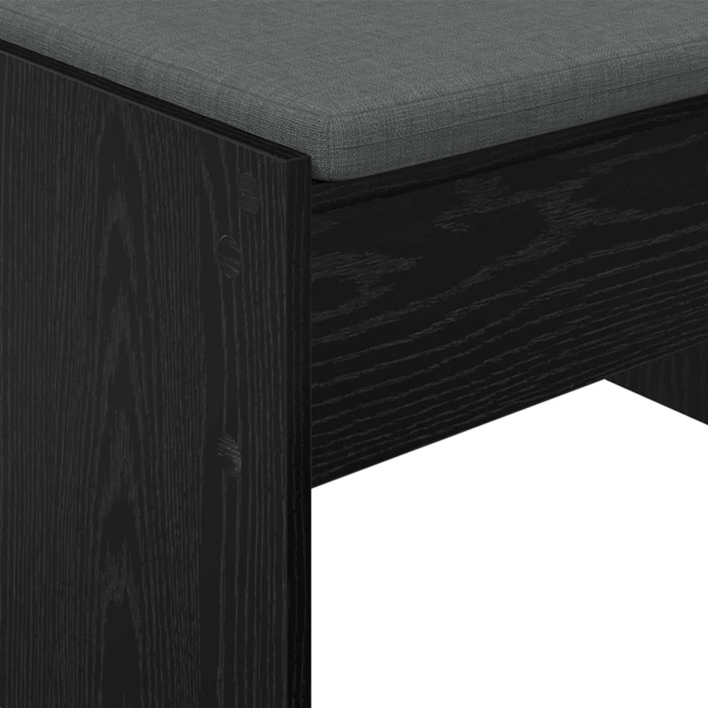 Panca per ingresso con cuscino-Sgabello-Panca da Corridoio Rovere Nero 63 x 38 x 40 cm