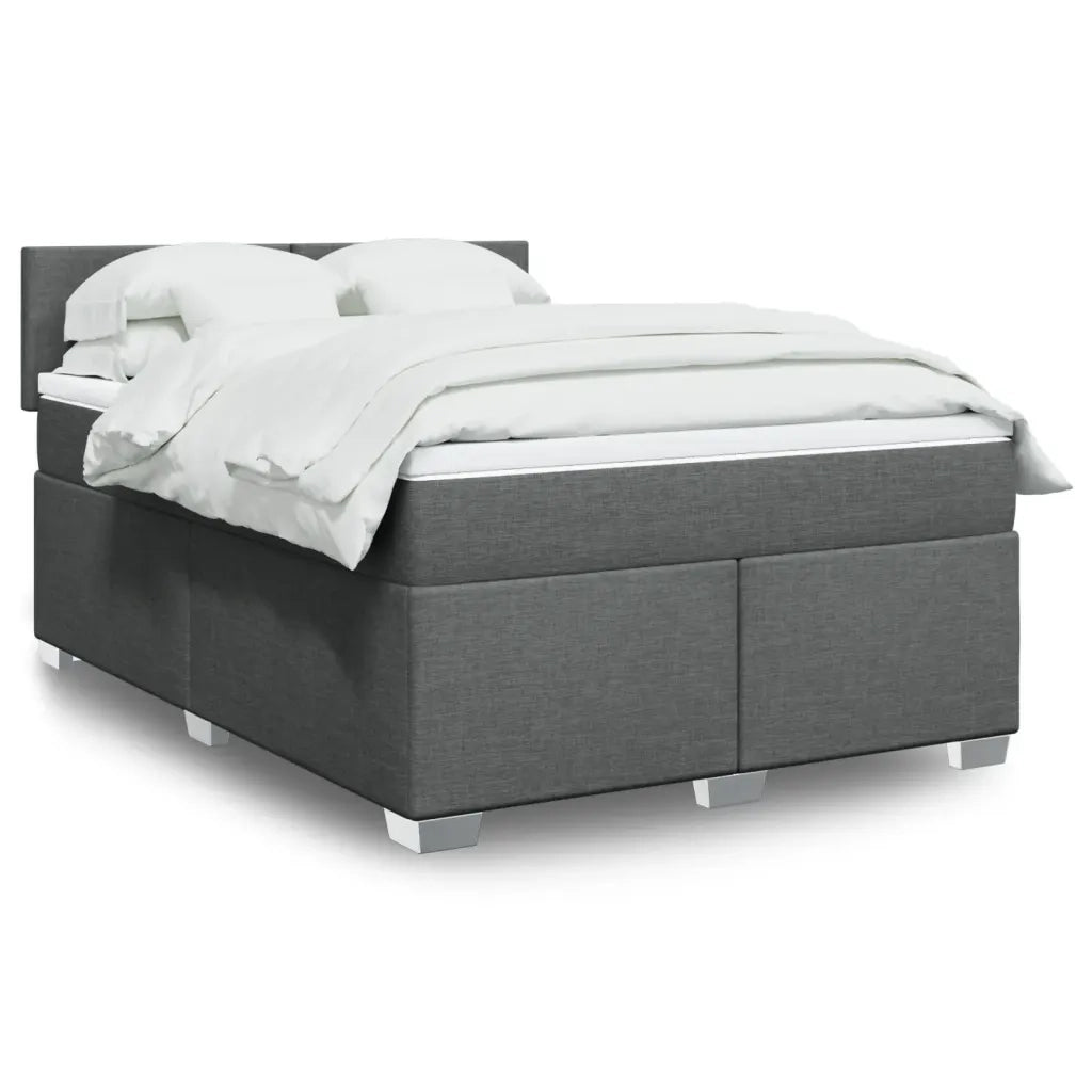 Giroletto a Molle con Materasso Grigio Scuro 160x200 cm Tessuto 3285933