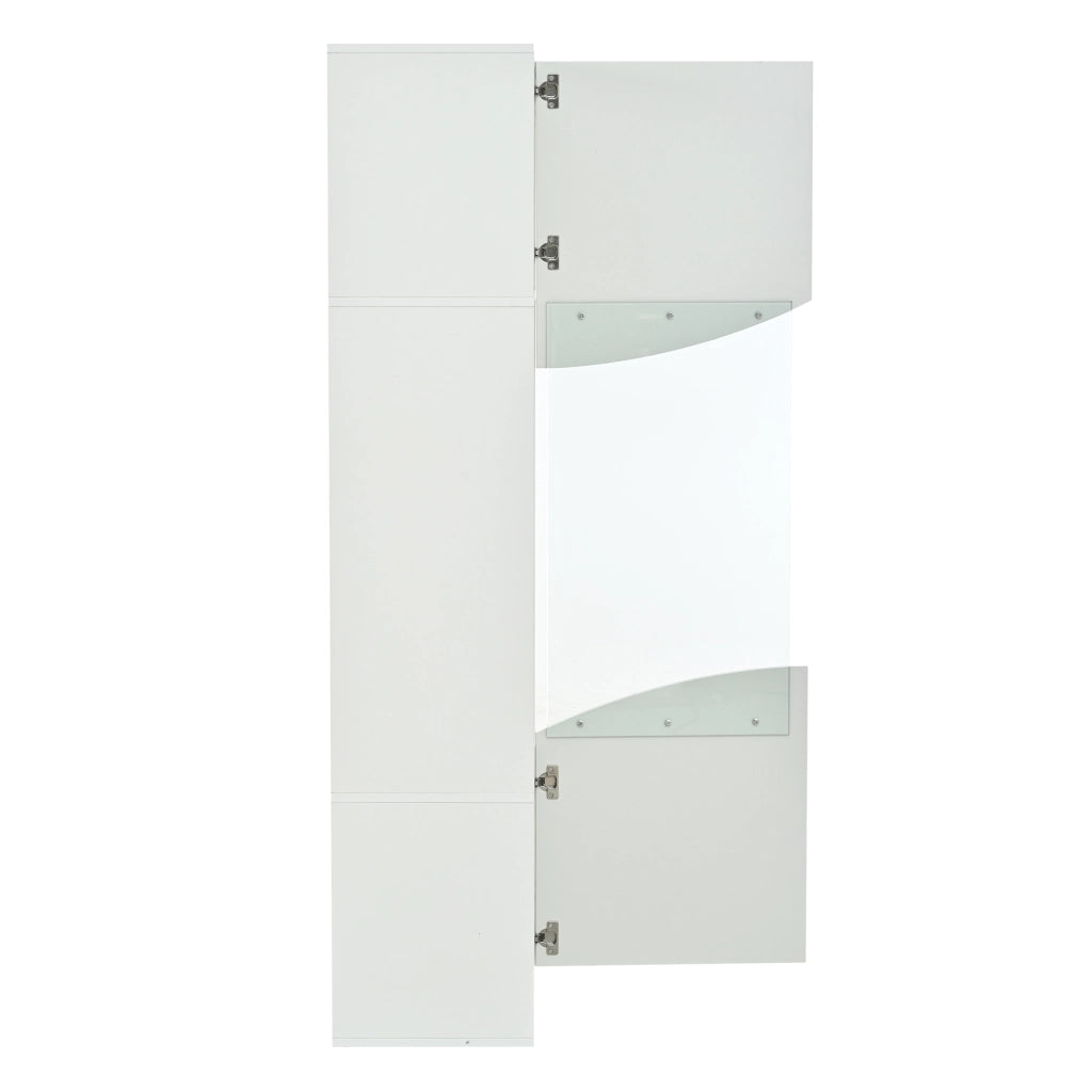 Vetrina lucida, illuminazione a LED, ante in vetro,35 x 50 x 165 cm, bianca