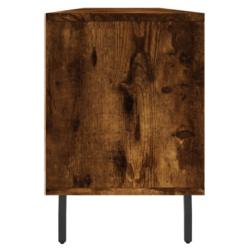 Mobile TV multimediale scaffale TV credenza mobile TV sala da pranzo soggiorno camera da letto rovere affumicato 150 x 30 x 44,5 cm legno ingegnerizzato marrone 02_0027337