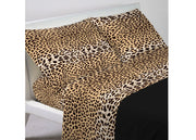 Completo Lenzuola Letto In 100% Cotone Disegno Animalier Maculato - Singolo - Maculato