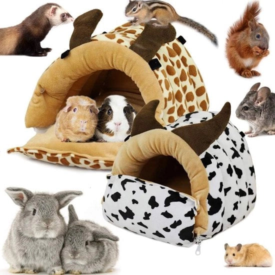 Casa soffice per piccoli animali - Letto a sospensione morbido rifugio con ganci per ratti, pigueini, furetti, cincillà, scoiattoli, roditori, conigli.