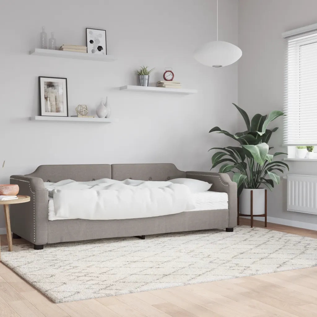 Divano Letto con Materasso-Sofa Letto-Daybed Tortora 80x200 cm in Tessuto 999292