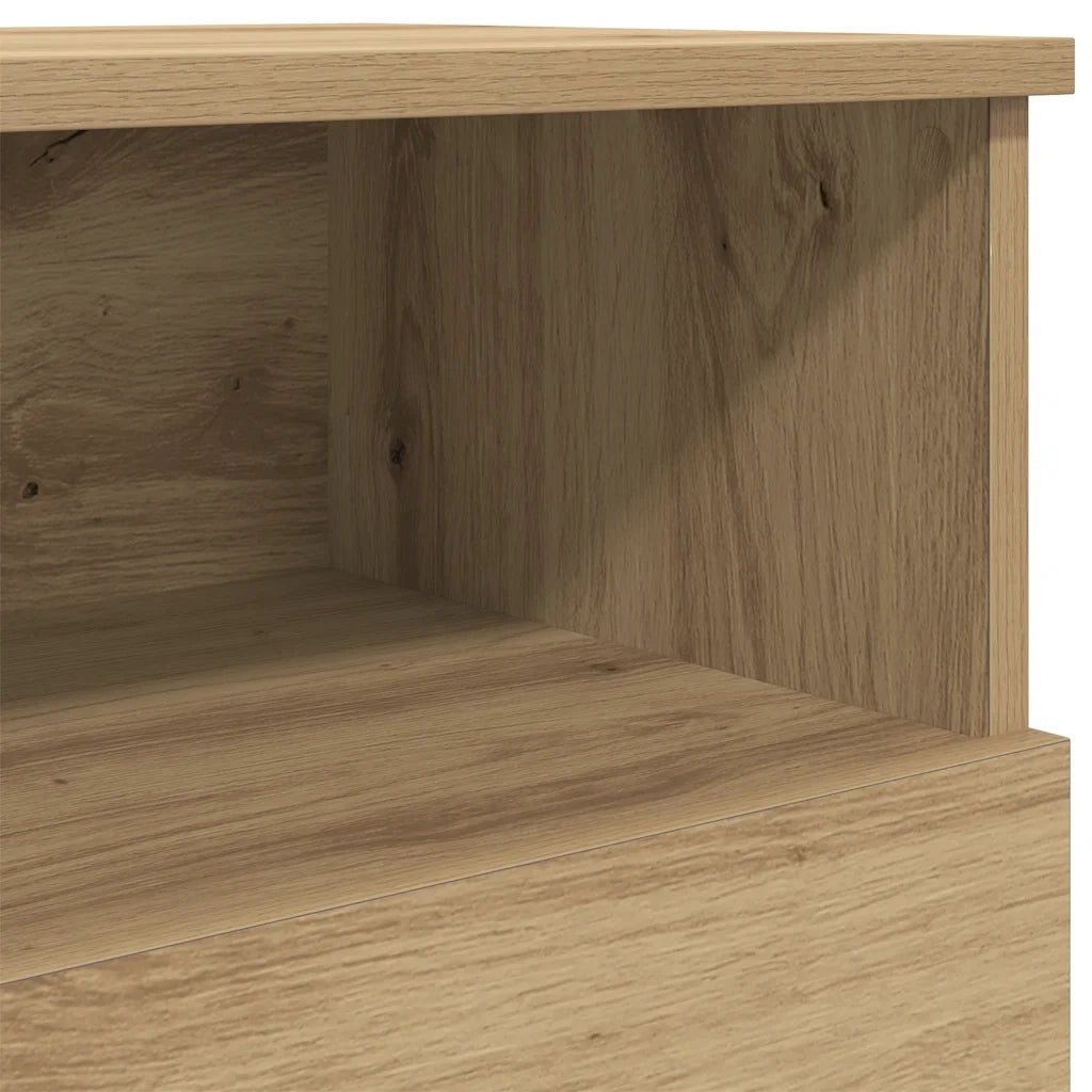 Comodino Rovere Artigianale 50x32x60 cm in Legno Multistrato 856566